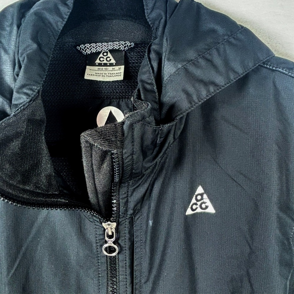 Nike‎ ACG Windbreaker Jacket Gorpcore Med Black Rain All Climate Gear Active